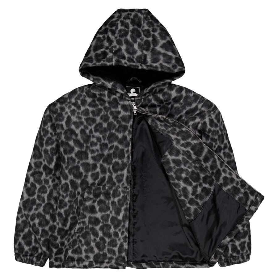 Daimon Kapuzenjacke gefüttert Schwarz / Weiß Leopard