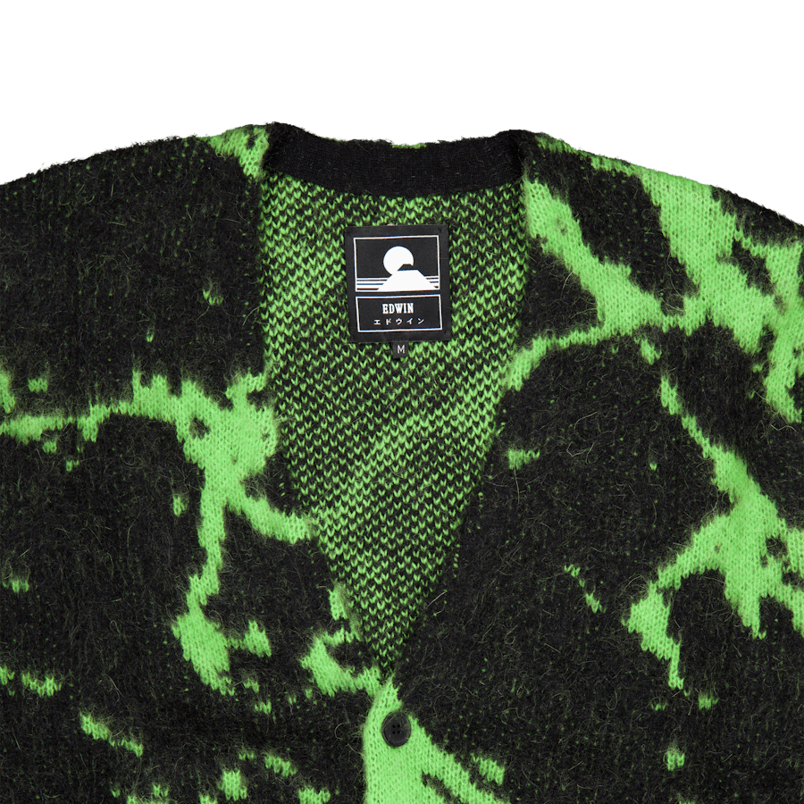 Hiji Cardigan Black/poison Green