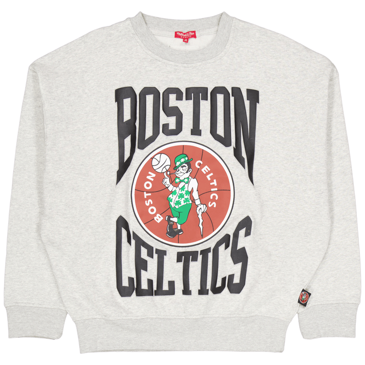 Celtics Womens Logo Lt Crew 3. Grey Heather