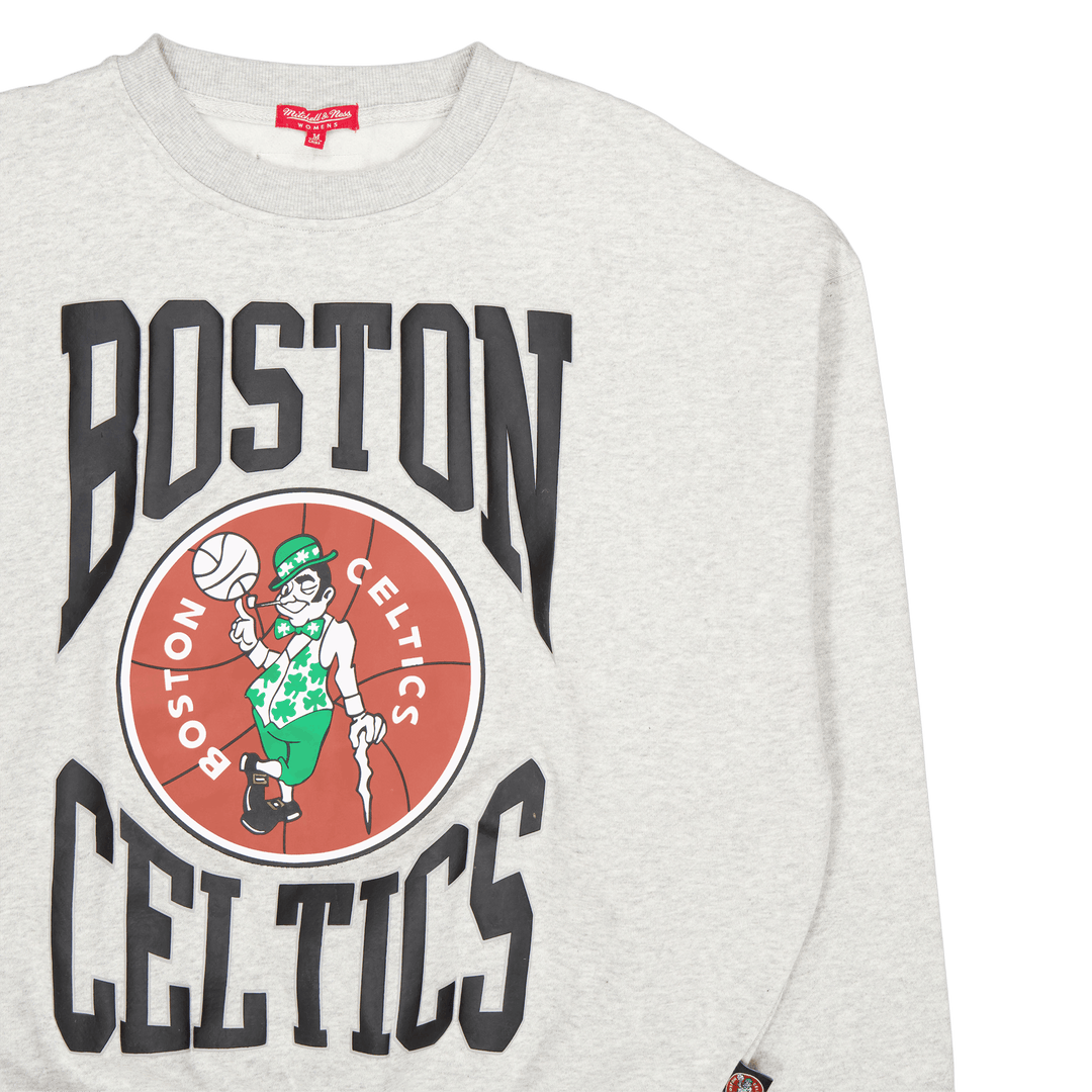 Celtics Womens Logo Lt Crew 3. Grey Heather