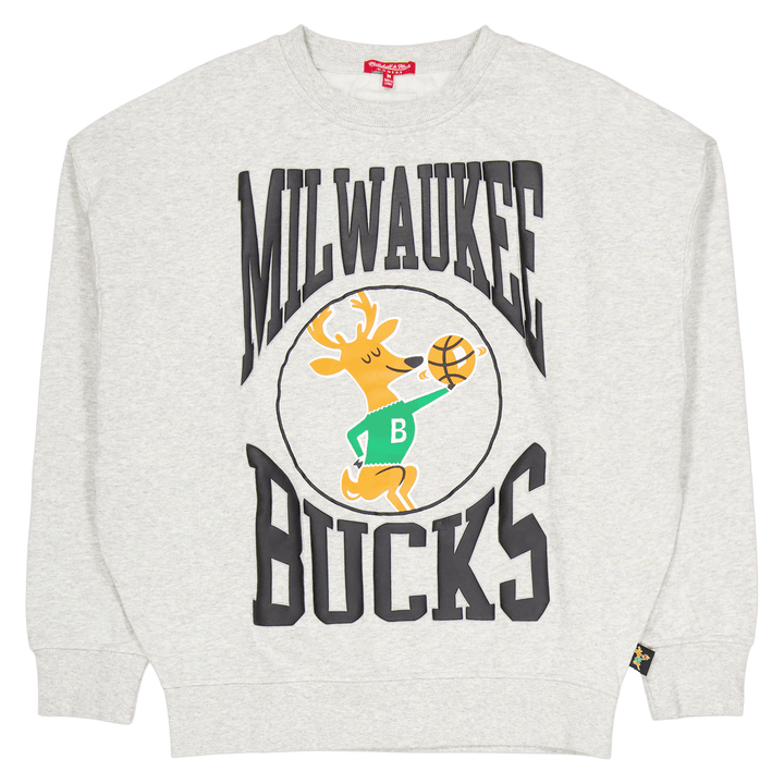Bucks Womens Logo Lt Crew 3.0 Grau Heather