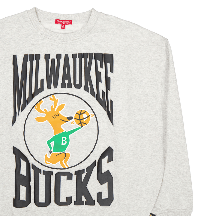 Bucks Womens Logo Lt Crew 3.0 Grau Heather