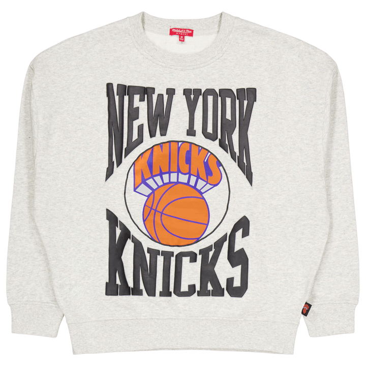 Knicks Womens Logo Lt Crew 3.0 Grey Heather