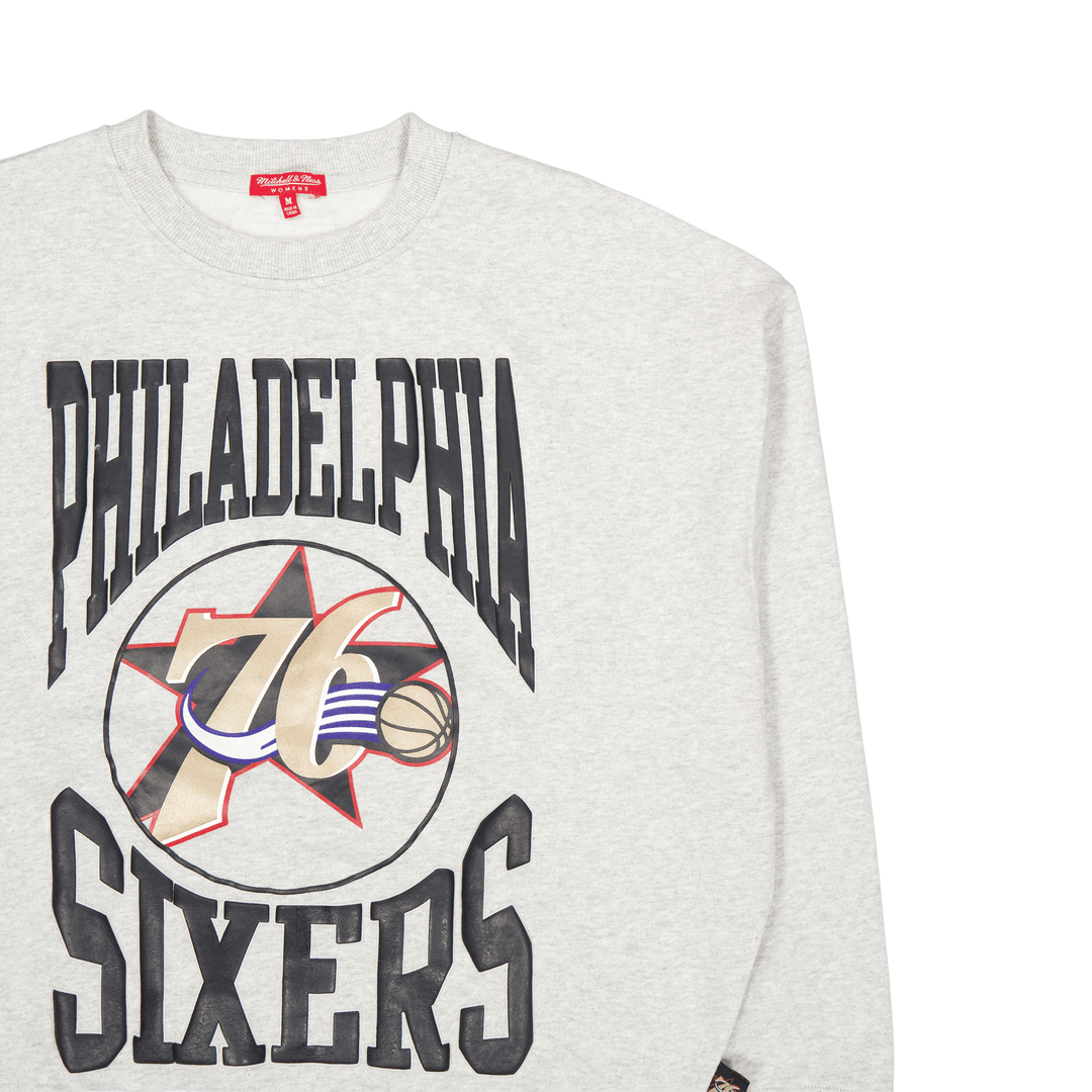 76ers Womens Logo Lt Crew 3.0 Grey Heather