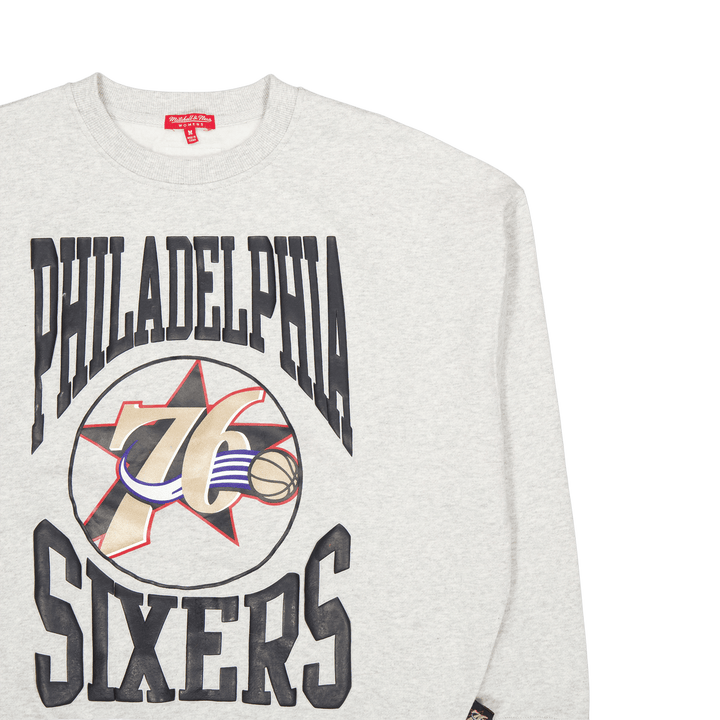 76ers Womens Logo Lt Crew 3.0 Grey Heather