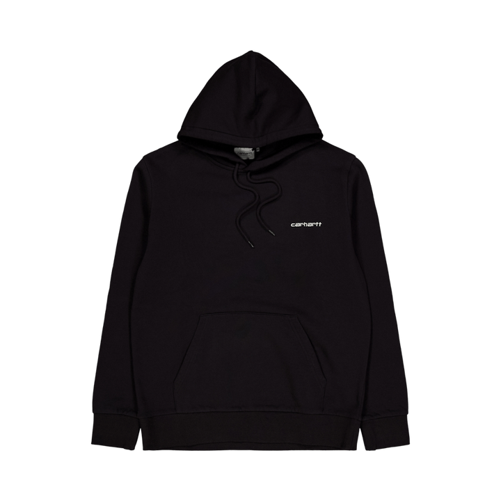 Hooded Script Embroidery Sweat Black / White