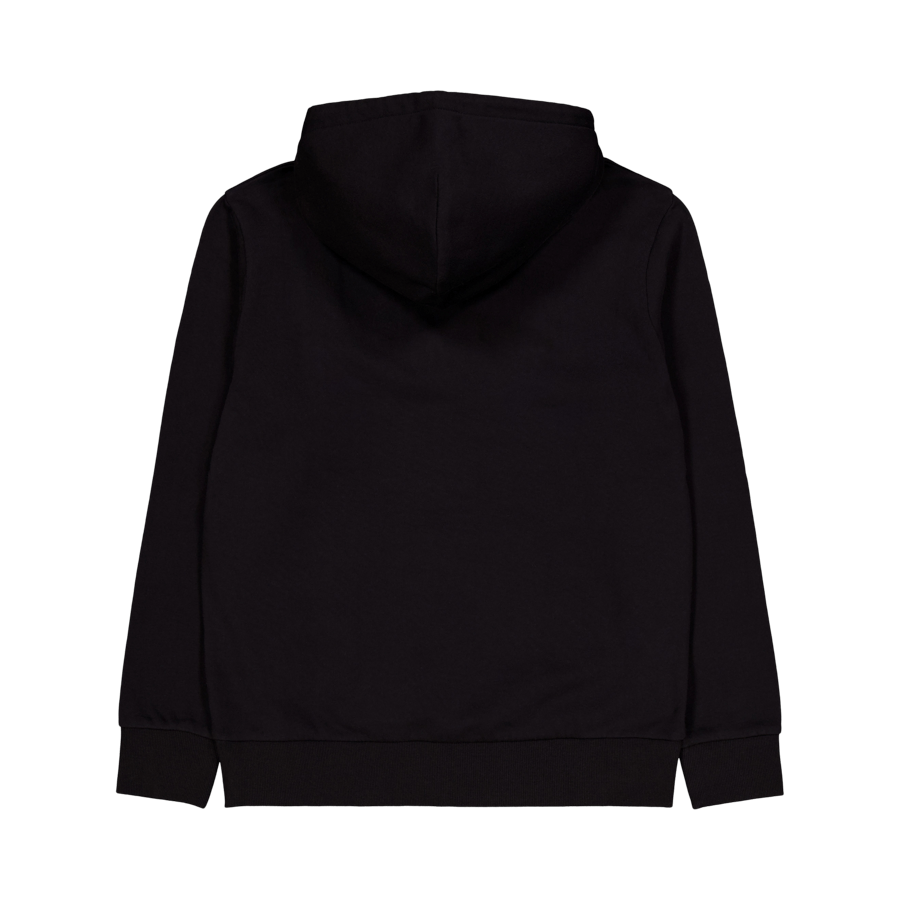Hooded Script Embroidery Sweat Black / White