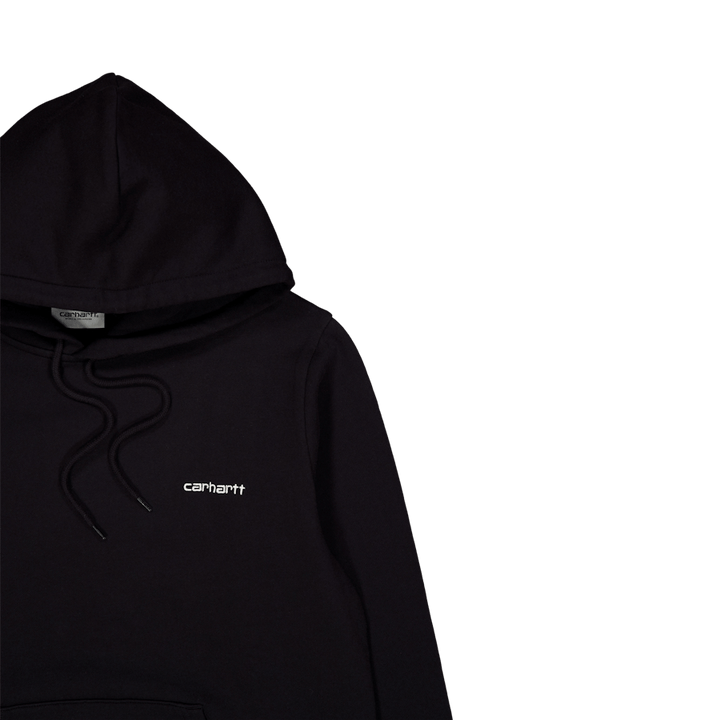 Hooded Script Embroidery Sweat Black / White