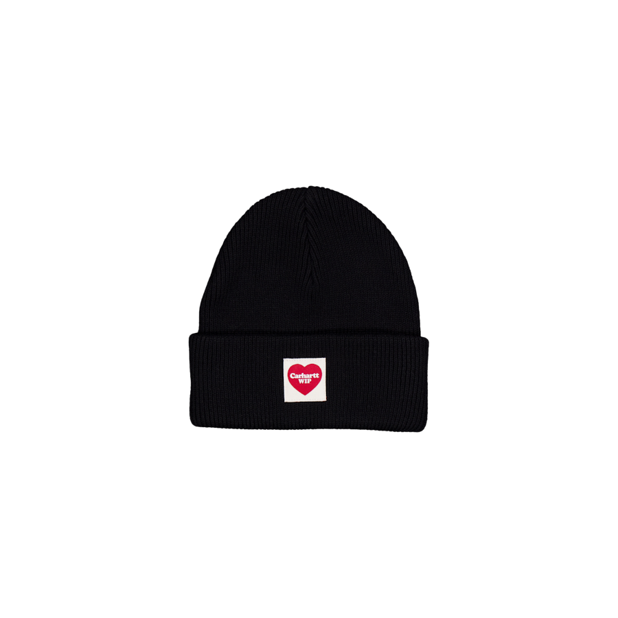 Heart Beanie Black