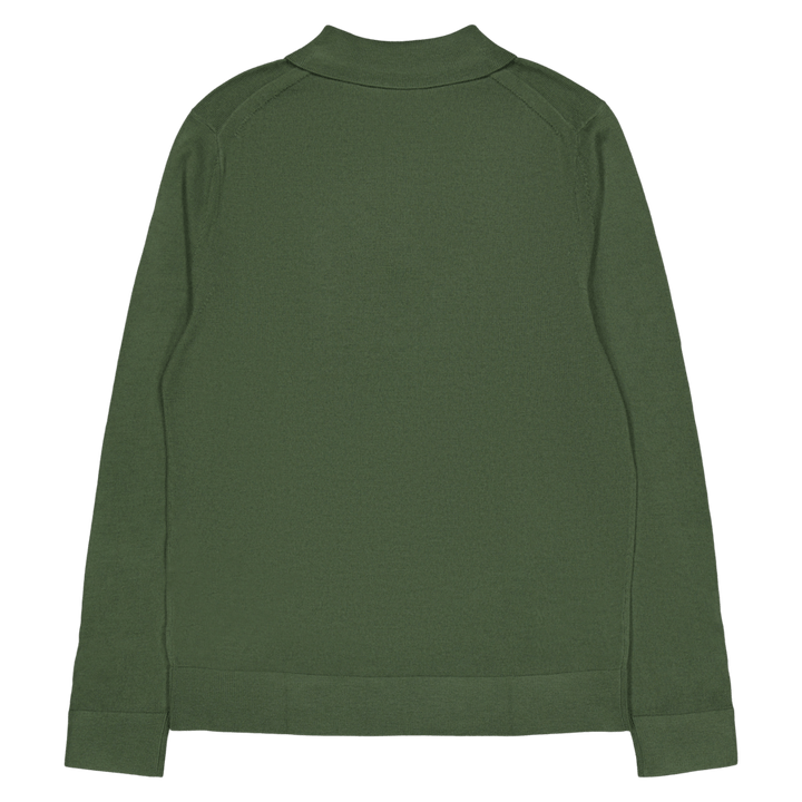 Calvin Klein Merino Polo Sweater Llp - Thyme