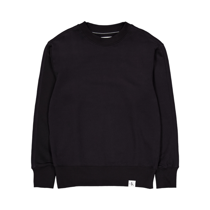 Woven Tab Crew Neck Beh