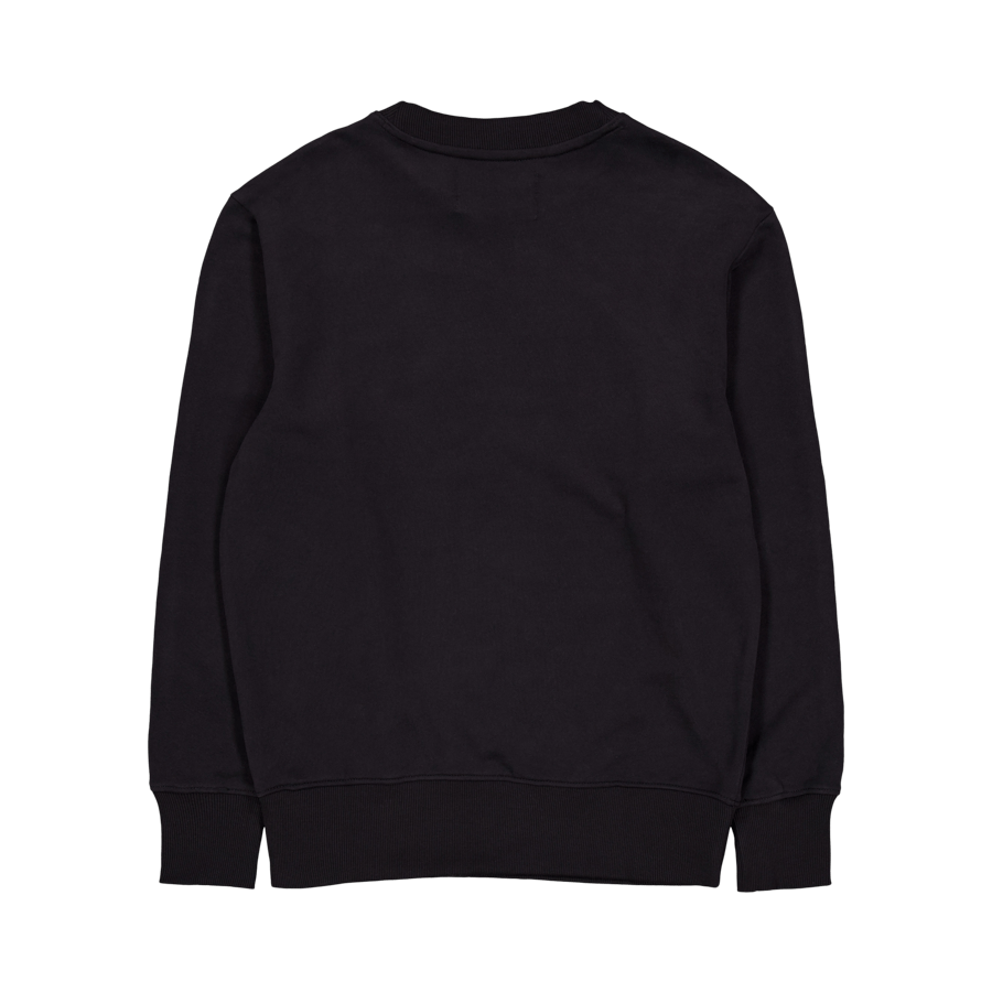 Woven Tab Crew Neck Beh