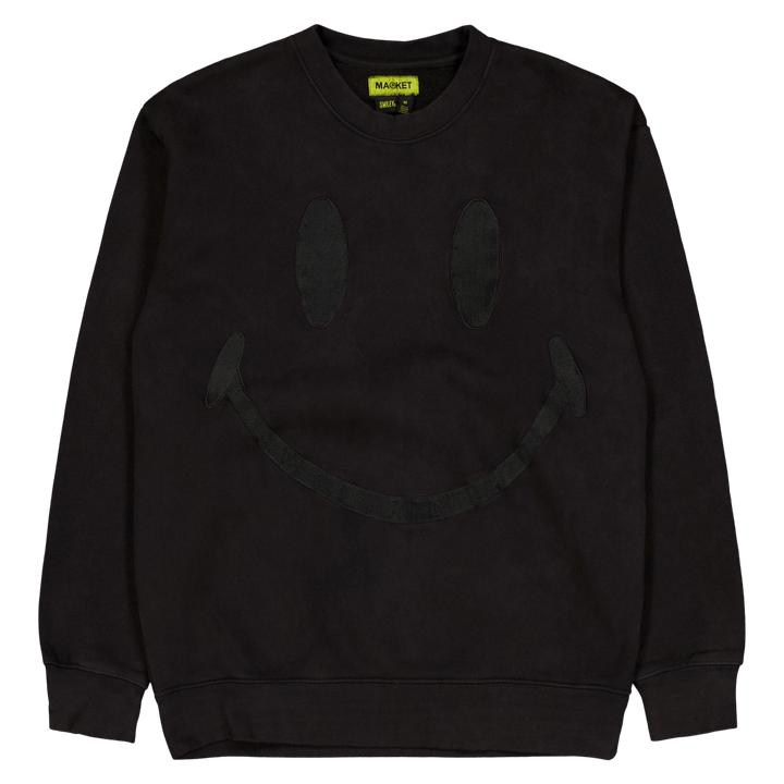 "Smiley" oversized megztinis su kaklu "Crew Neck Swe" juodas