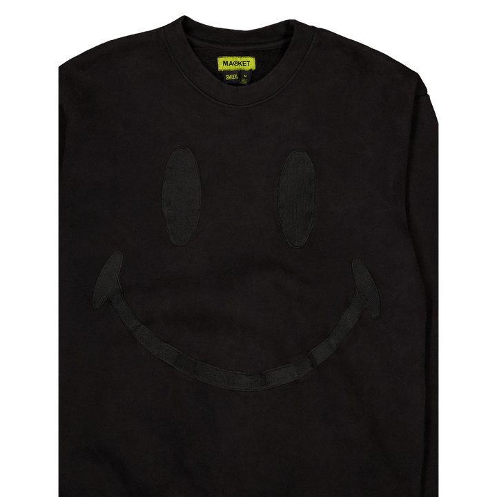 "Smiley" oversized megztinis su kaklu "Crew Neck Swe" juodas