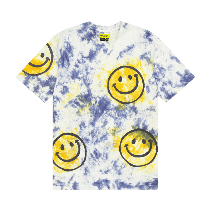 Marškinėliai su šypsenėle "Smiley Sun Dye" Geltonai mėlyna kaklaraištis