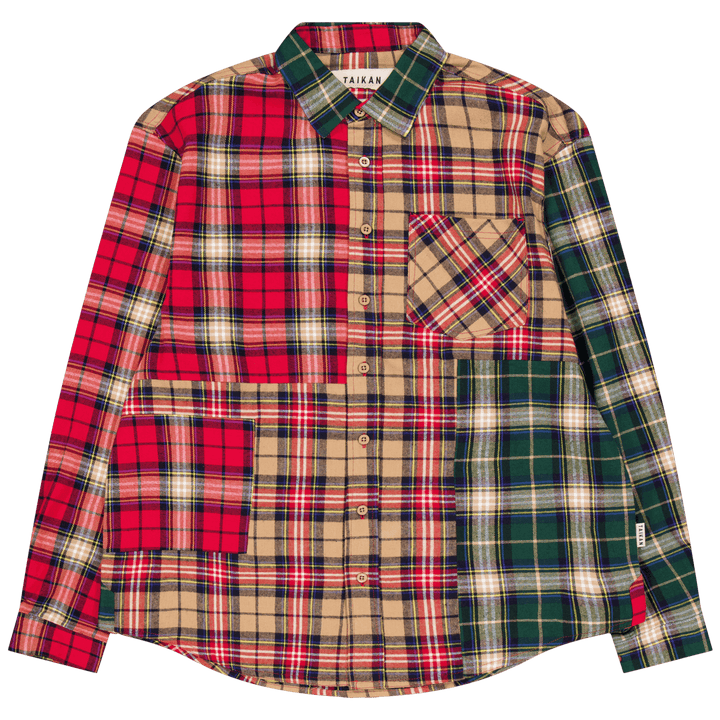 Patchwork L/s Shirt-sand/pine/ Sand/pine/rot