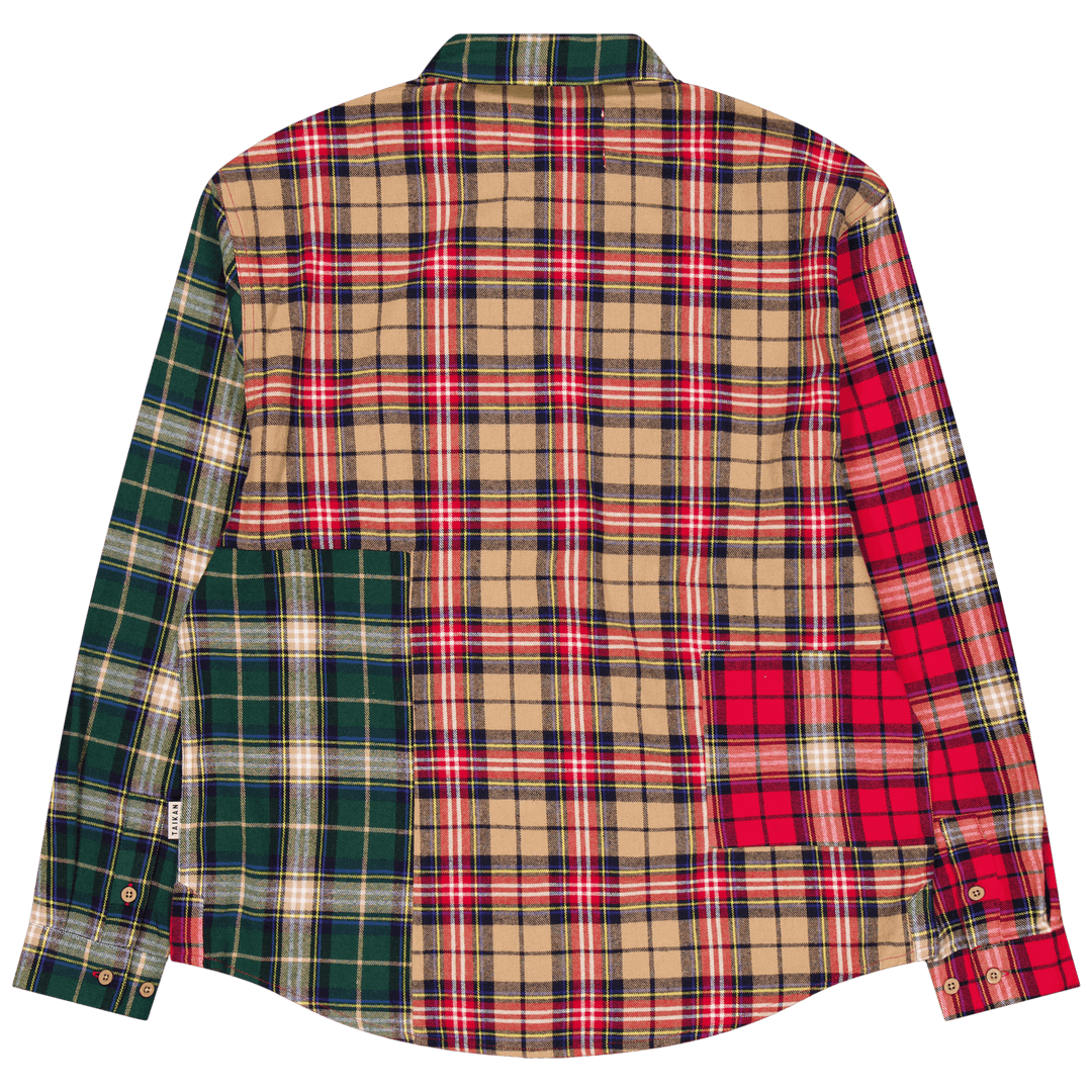Patchwork L/s Shirt-sand/pine/ Sand/pine/rot