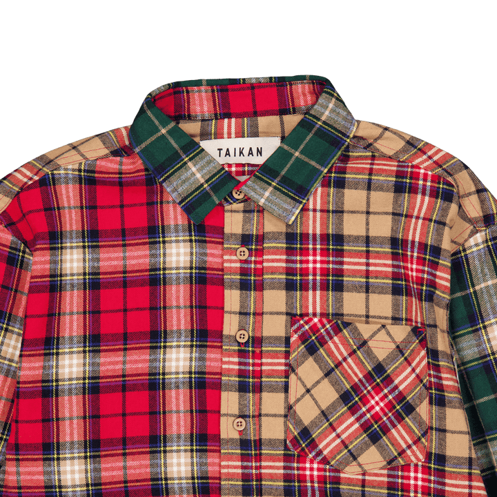 Patchwork L/s Shirt-sand/pine/ Sand/pine/rot