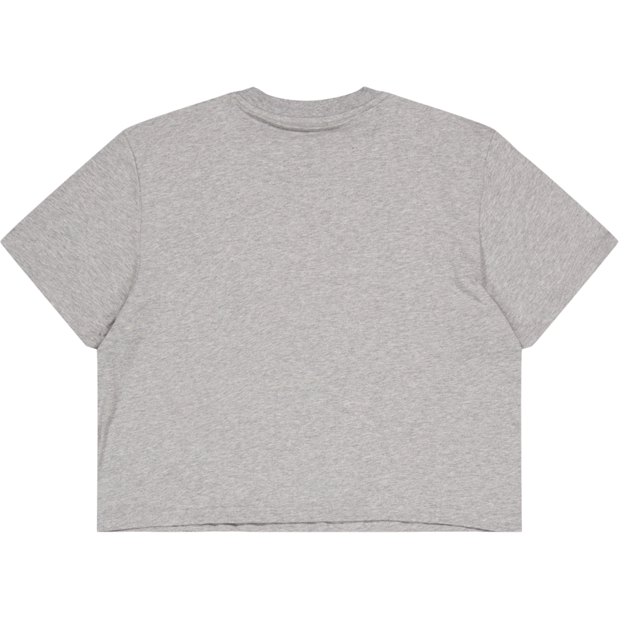 Essentials 3-Stripes Single Jersey Crop Top Medium Grey Heather