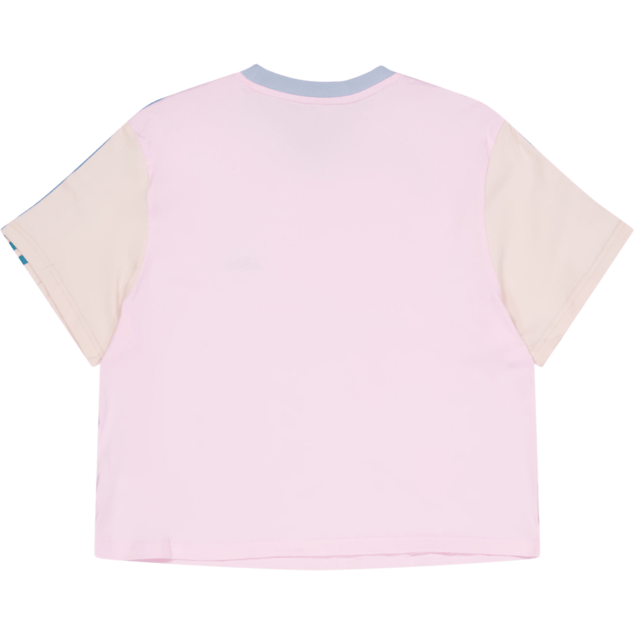 Haut court en jersey simple à 3 bandes Essentials rose clair