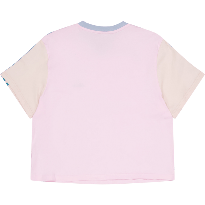 Haut court en jersey simple à 3 bandes Essentials rose clair
