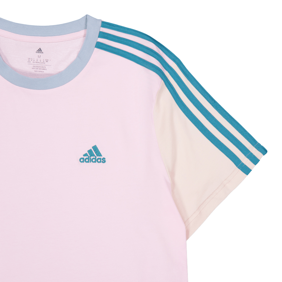 Haut court en jersey simple à 3 bandes Essentials rose clair