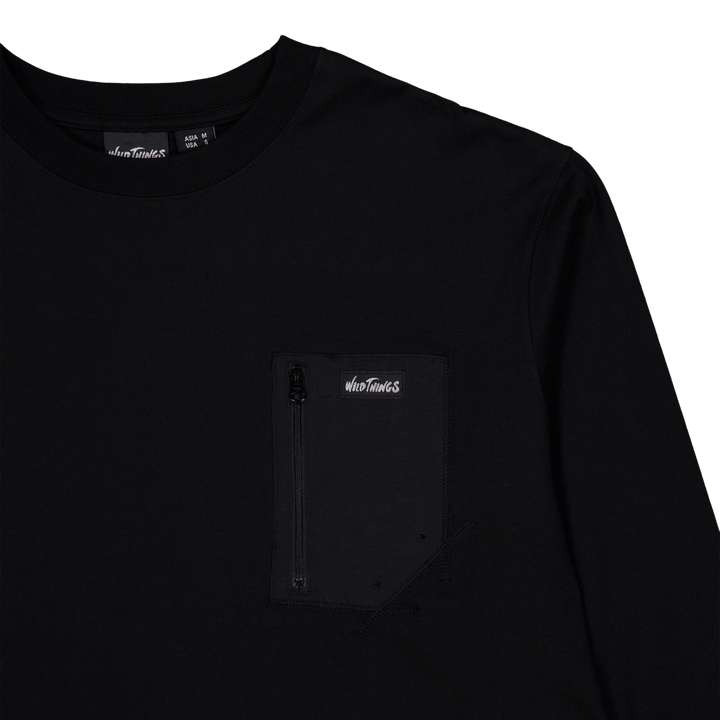 Long Tee Pocket Schwarz