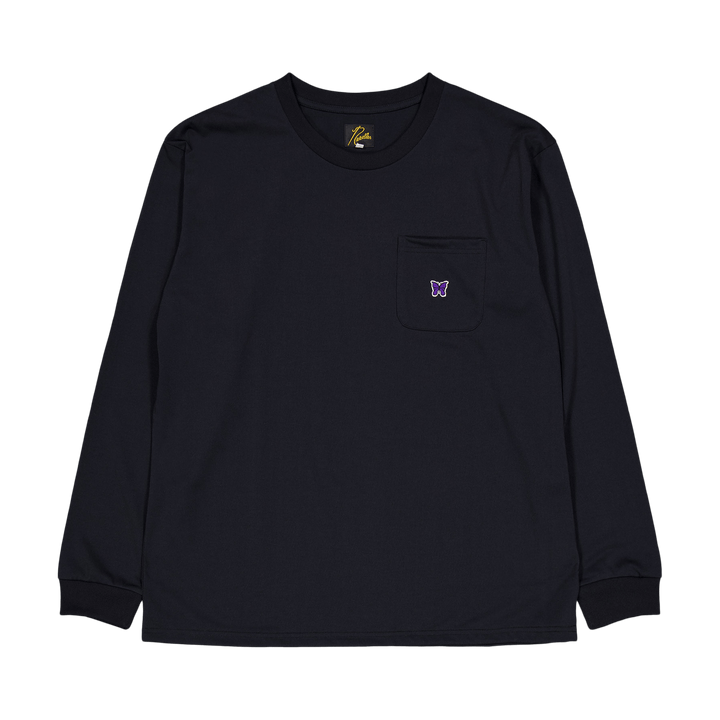 L/s Majica s posadko in vratom - Poly Jerse C-črna