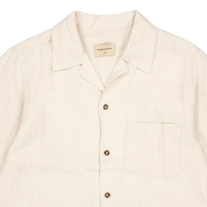 Linen Camp Shirt Ecru