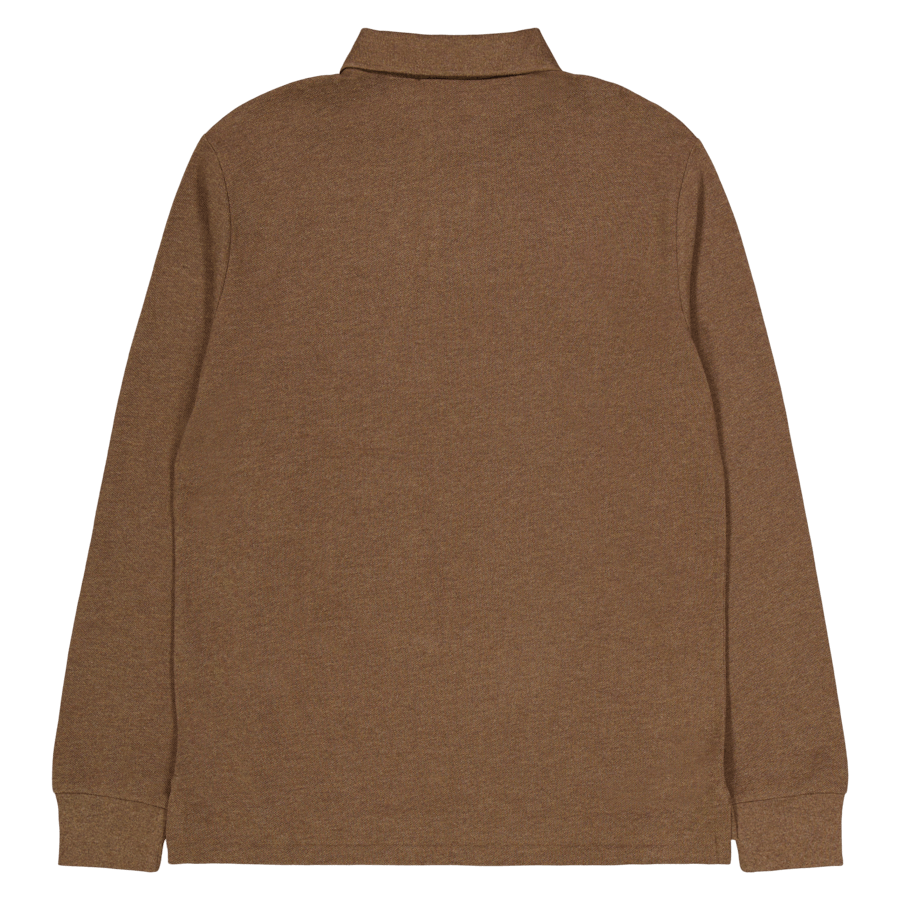 Custom Slim Langarm-Poloshirt Cedar Heather