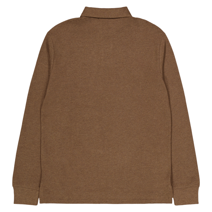 Custom Slim Langarm-Poloshirt Cedar Heather