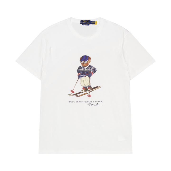 Custom Slim Fit Polo Bear Jersey T-Shirt White Ski Bear