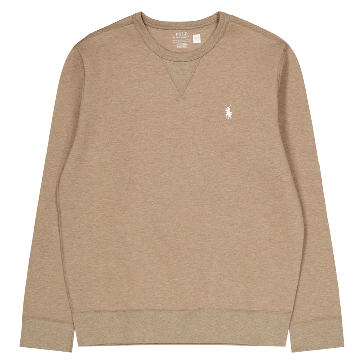 Sweat-shirt chiné en maille double, taupe foncé chiné