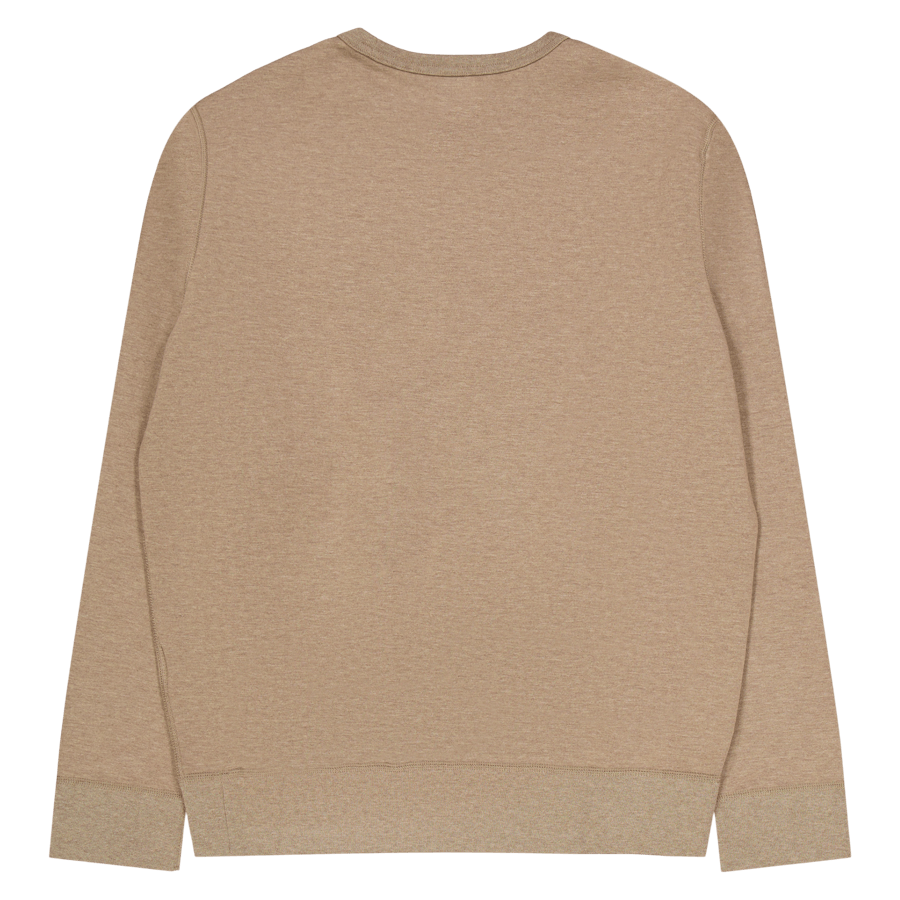 Sweat-shirt chiné en maille double, taupe foncé chiné