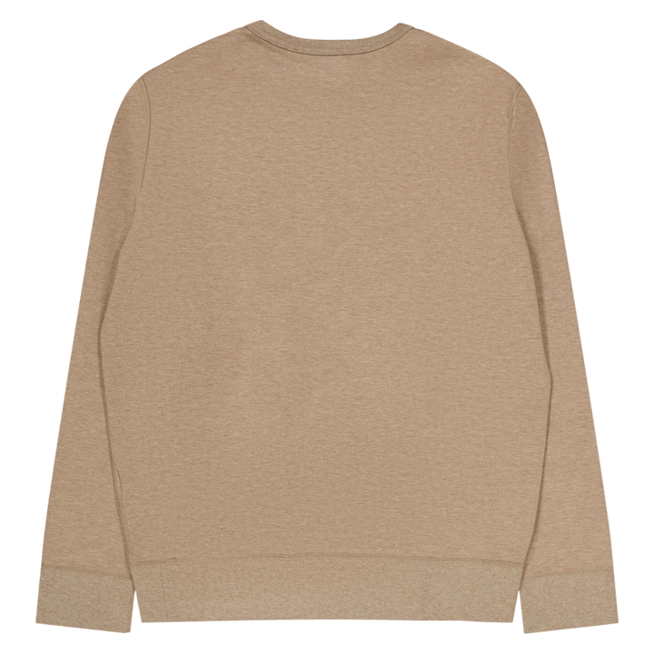Sweat-shirt chiné en maille double, taupe foncé chiné