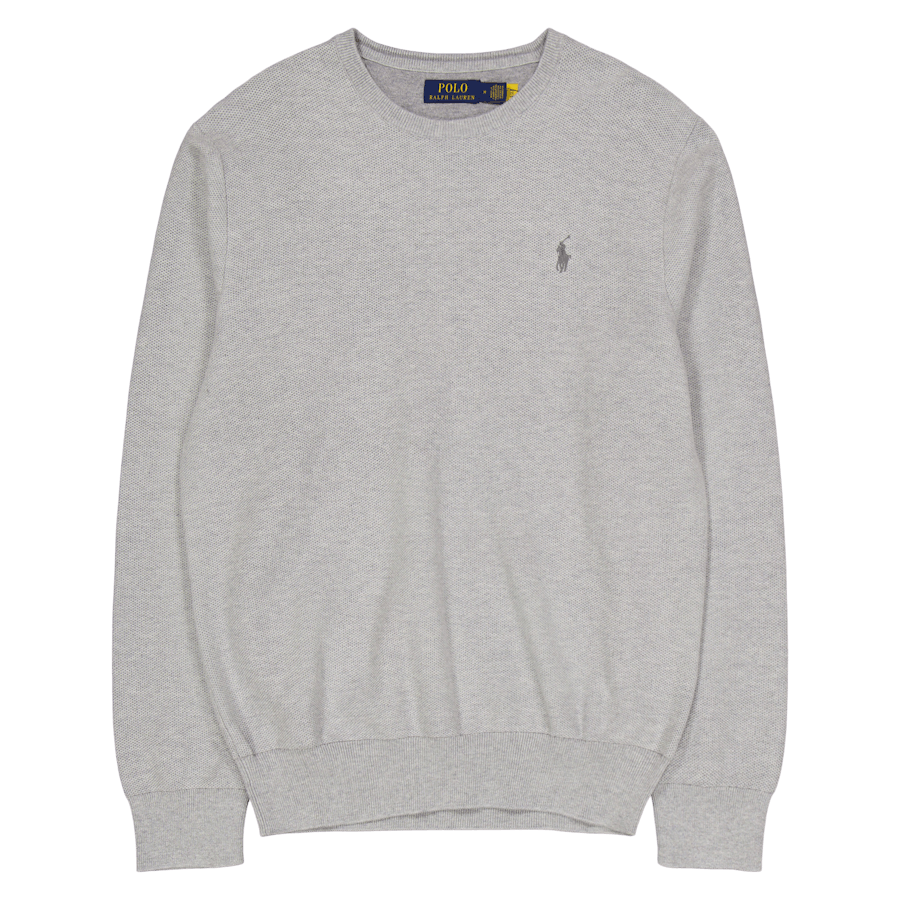 Textured Cotton Crewneck Sweater Andover Heather