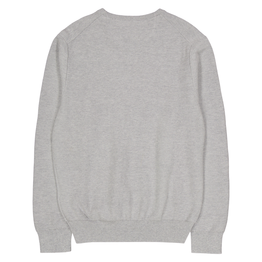 Textured Cotton Crewneck Sweater Andover Heather