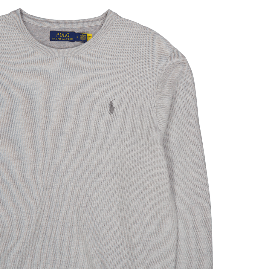 Textured Cotton Crewneck Sweater Andover Heather