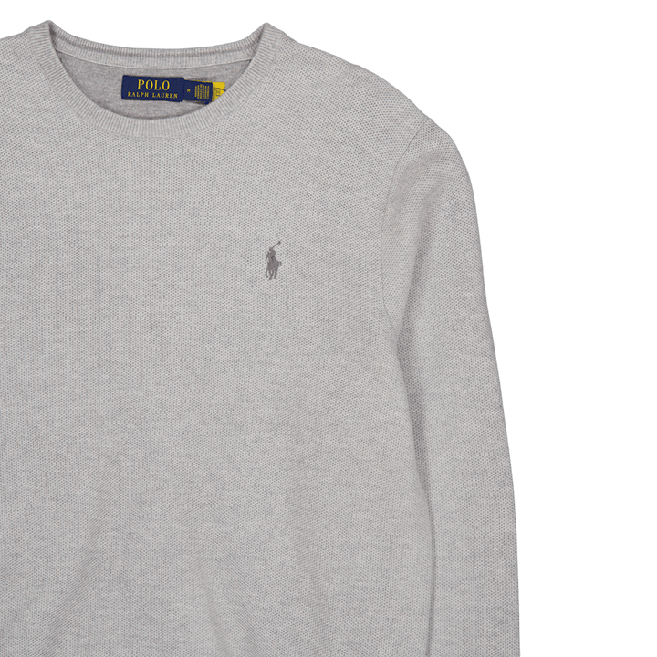Textured Cotton Crewneck Sweater Andover Heather
