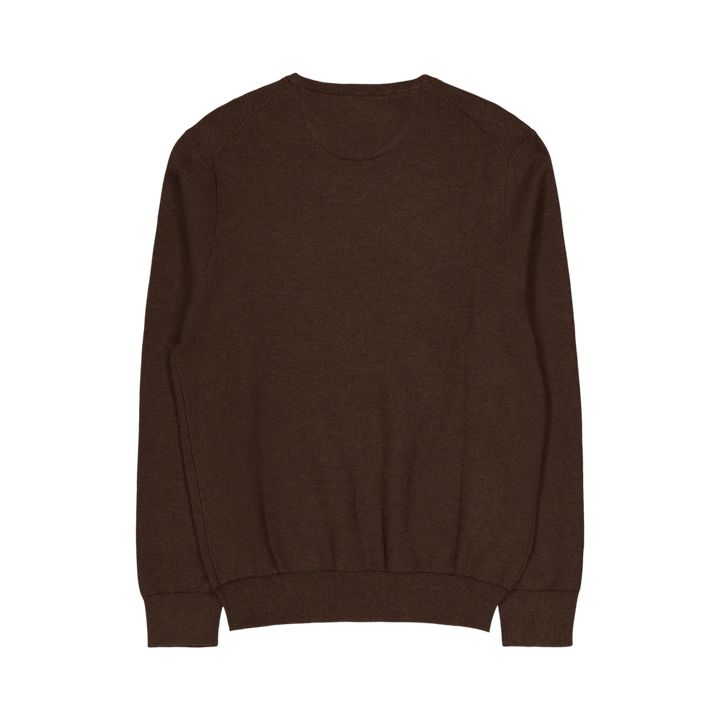 Textured Cotton Crewneck Sweater Spa Brown Hthr