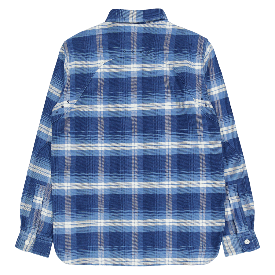 Classic Fit Plaid Flannel Workshirt Blue / Cream Multi