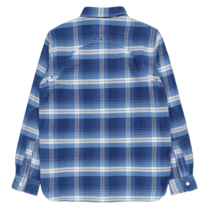Classic Fit Plaid Flannel Workshirt Blue / Cream Multi