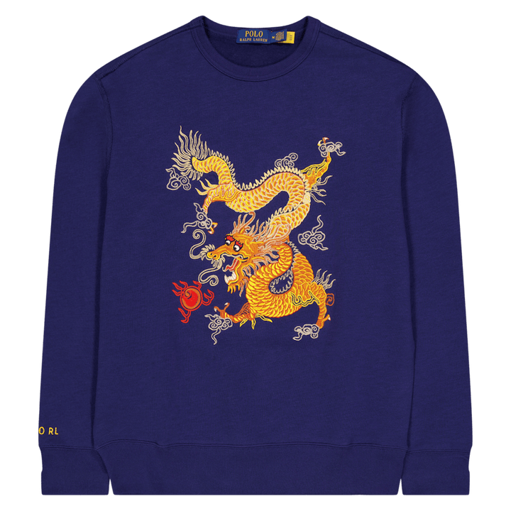 Lunar New Year Dragon Fleece Sweatshirt Dark Cobalt