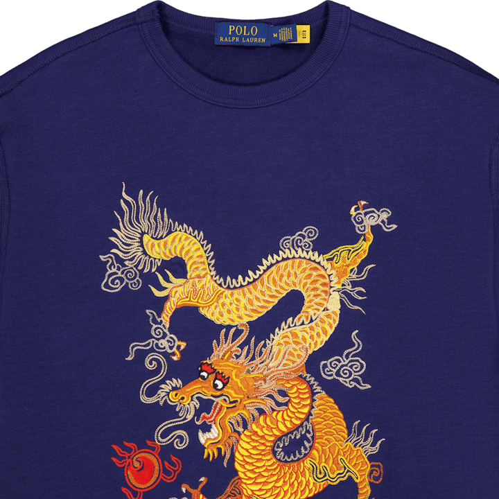 Lunar New Year Dragon Fleece Sweatshirt Dark Cobalt