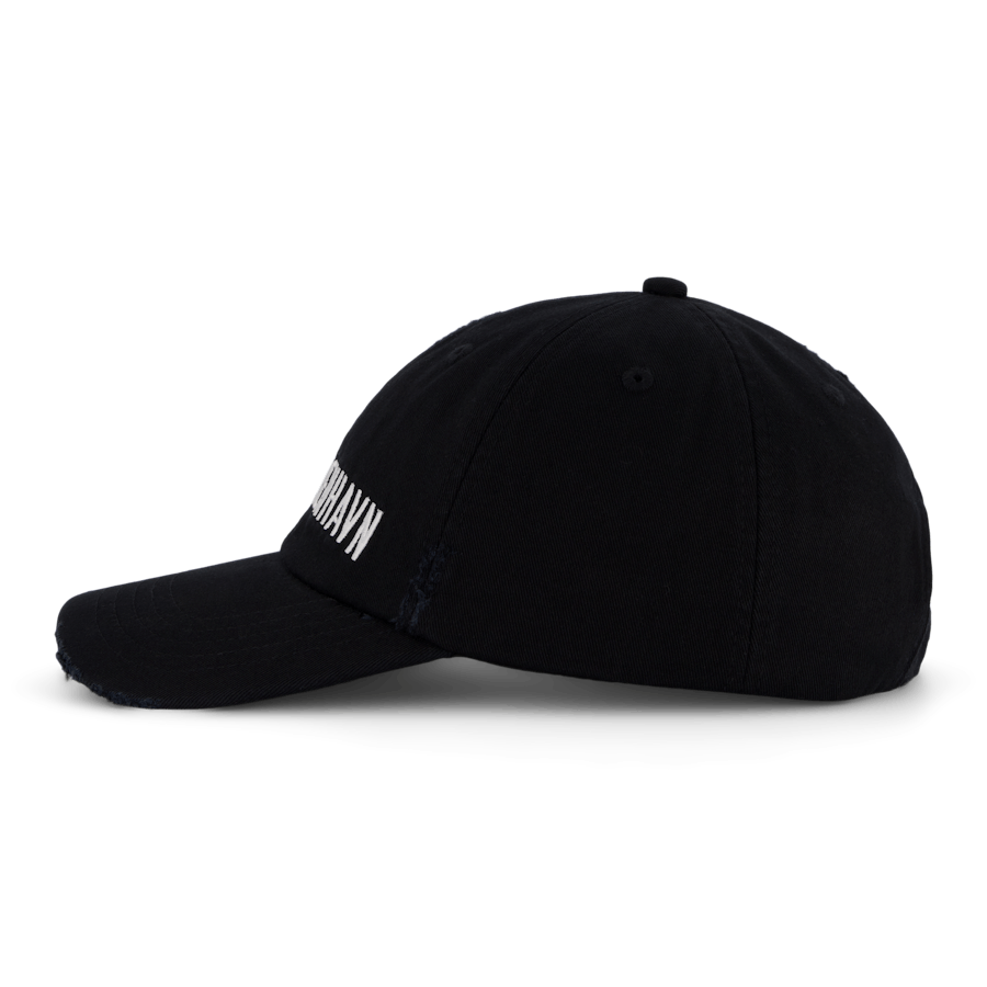 Distressed Signature Cap Schwarz
