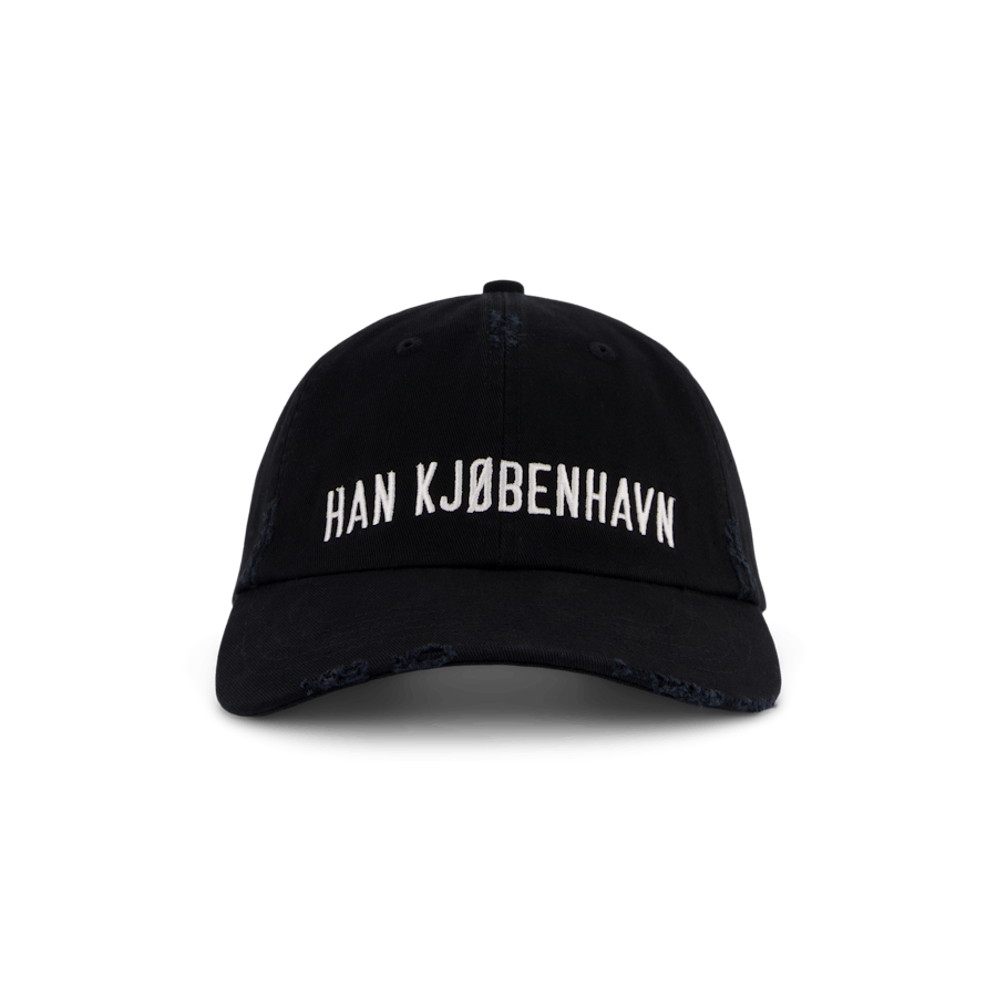 Distressed Signature Cap Schwarz