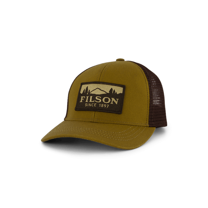 Gorra de malla de leñador marrón oscuro