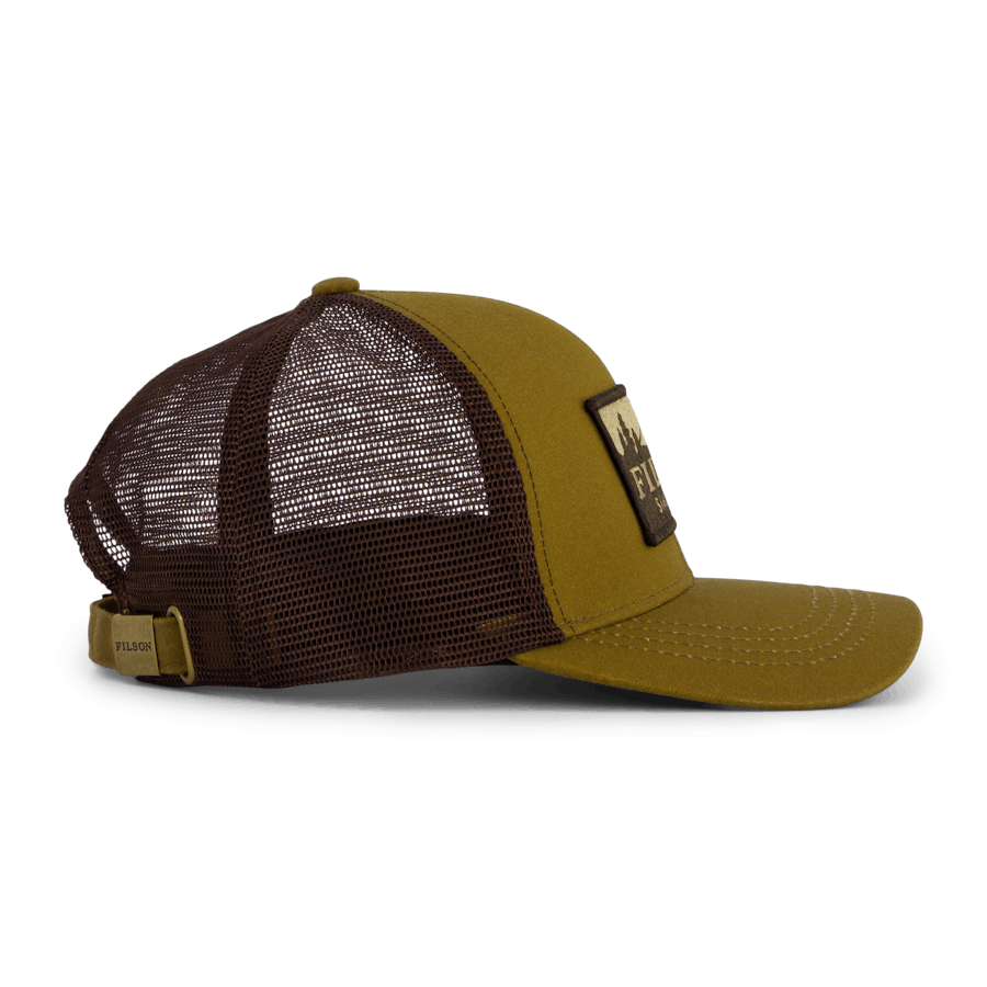 Gorra de malla de leñador marrón oscuro