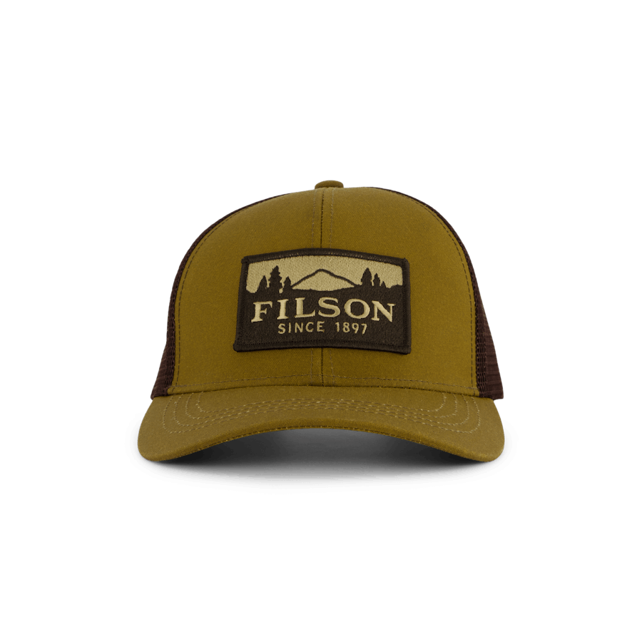 Gorra de malla de leñador marrón oscuro