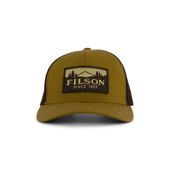Gorra de malla de leñador marrón oscuro